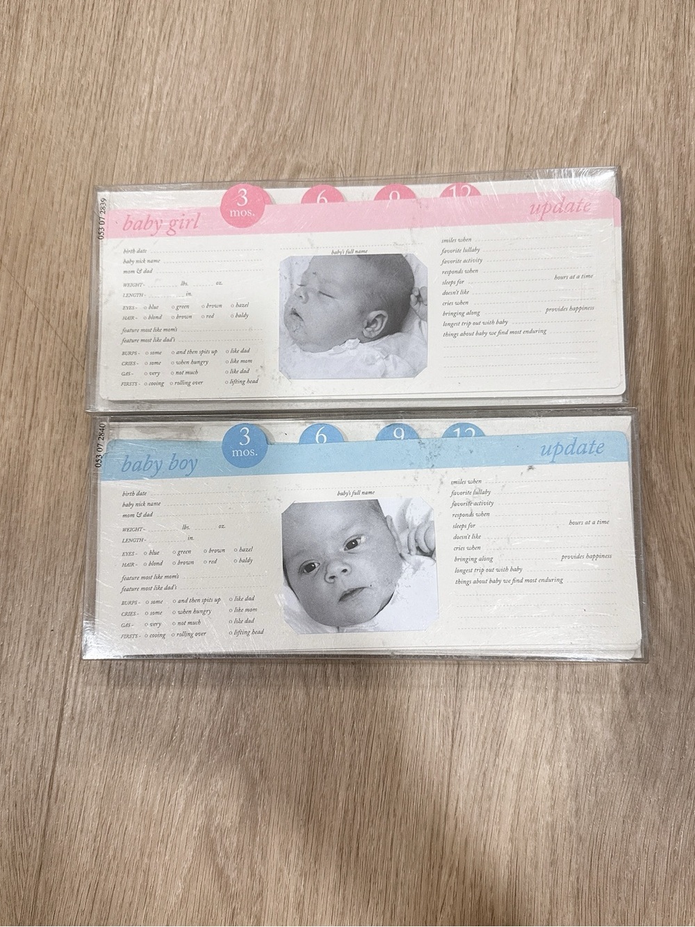 Baby Milestone Photo Cards and Set - Pink & Blue